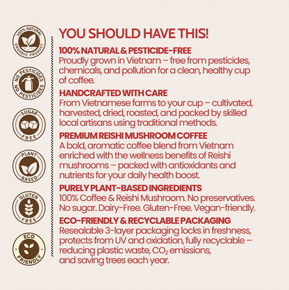Smurfkit® Organic Mushroom Instant Coffee 2-in-1| Energy · Focus · Immunity